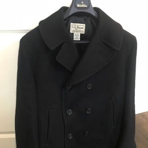 LL Bean navy wool pea coat